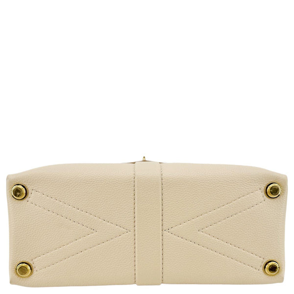 LOUIS VUITTON Rose Des Vents PM Grained Leather Top Handle Crossbody Bag Creme