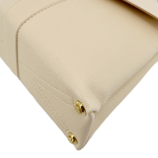 LOUIS VUITTON Rose Des Vents PM Grained Leather Top Handle Crossbody Bag Creme