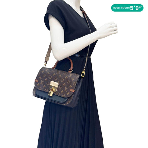 LOUIS VUITTON Vaugirard Monogram Canvas Shoulder Bag Black
