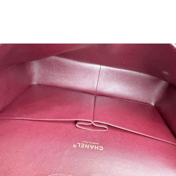 CHANEL Maxi Classic Double Flap Caviar Leather Shoulder Bag Black