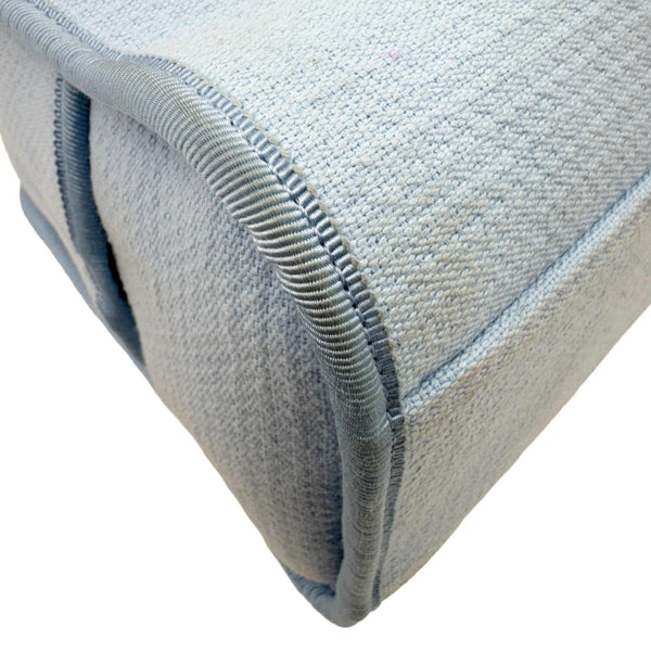 CHANEL Deauville Small Canvas Bowling Tote Bag Light Blue