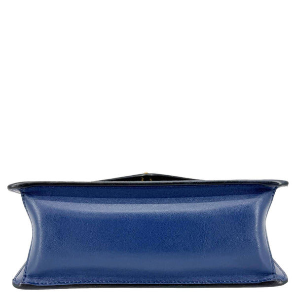 PRADA Metal Triangle Envelope Saffiano Leather Chain Shoulder Bag Blue