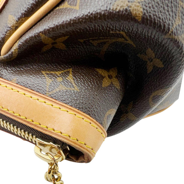 LOUIS VUITTON Tivoli PM Monogram Canvas Satchel Bag Brown