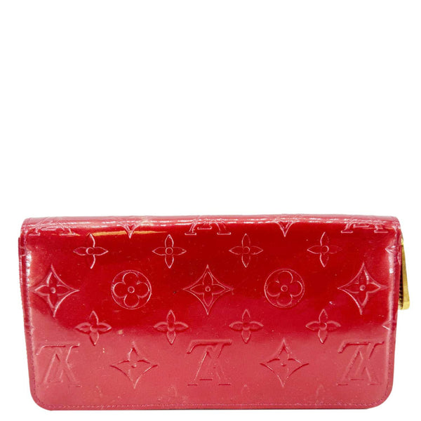 LOUIS VUITTON Monogram Vernis Zippy Wallet Red