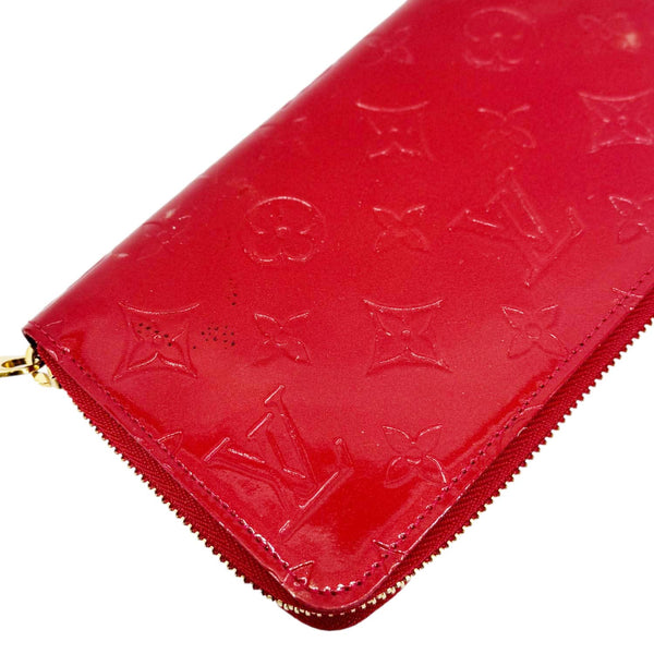 LOUIS VUITTON Monogram Vernis Zippy Wallet Red