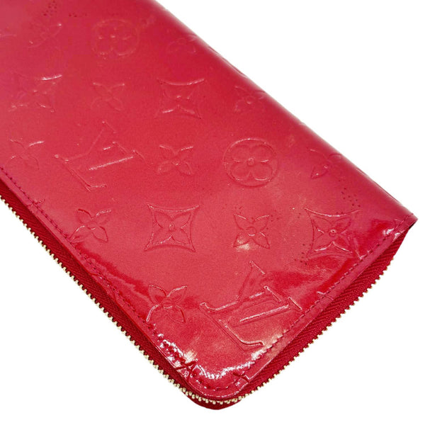 LOUIS VUITTON Monogram Vernis Zippy Wallet Red