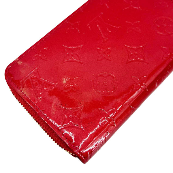 LOUIS VUITTON Monogram Vernis Zippy Wallet Red