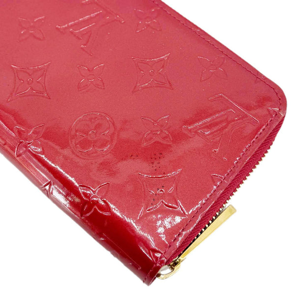 LOUIS VUITTON Monogram Vernis Zippy Wallet Red