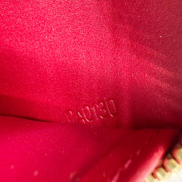 LOUIS VUITTON Monogram Vernis Zippy Wallet Red