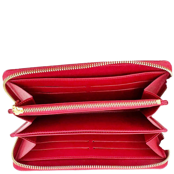 LOUIS VUITTON Monogram Vernis Zippy Wallet Red