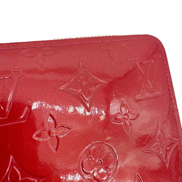 LOUIS VUITTON Monogram Vernis Zippy Wallet Red
