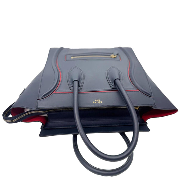 CELINE Luggage Leather Satchel Bag Blue