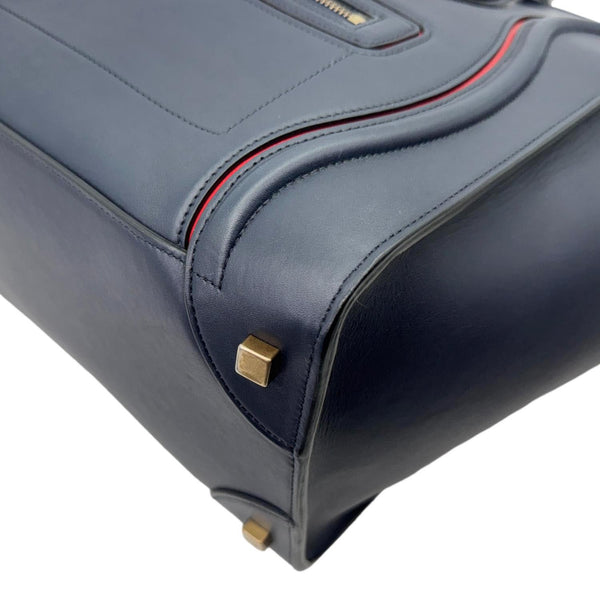 CELINE Luggage Leather Satchel Bag Blue