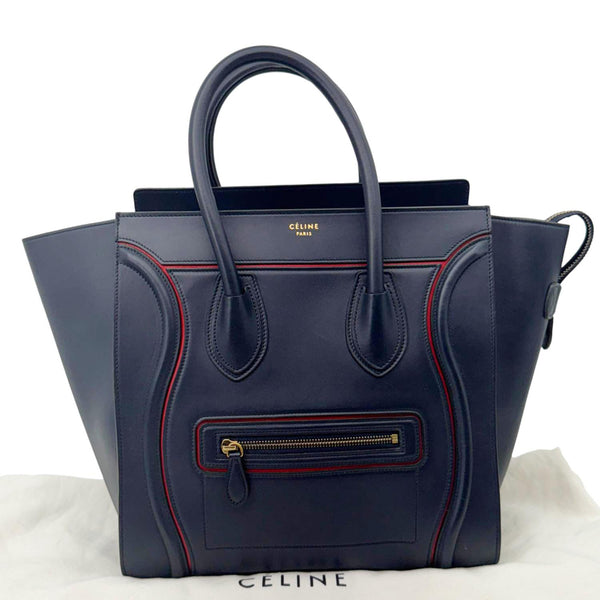CELINE Luggage Leather Satchel Bag Blue