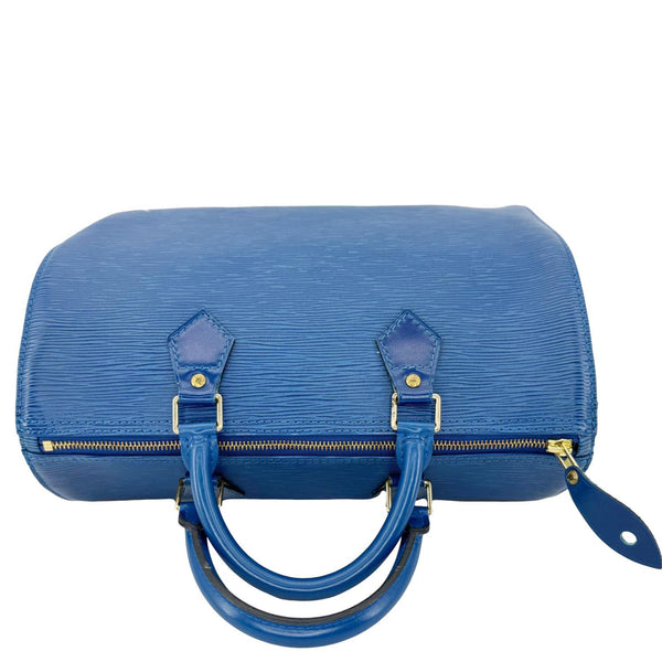 LOUIS VUITTON Speedy 30 Epi Leather Satchel Bag Blue