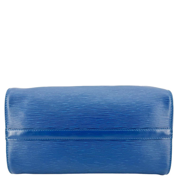 LOUIS VUITTON Speedy 30 Epi Leather Satchel Bag Blue