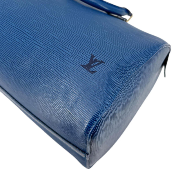 LOUIS VUITTON Speedy 30 Epi Leather Satchel Bag Blue