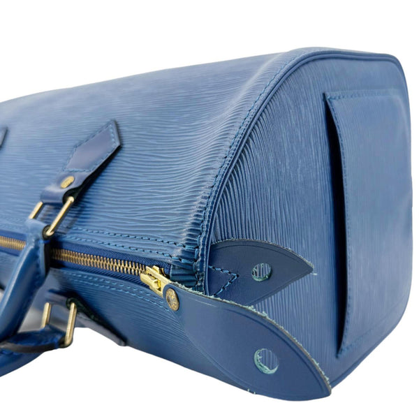 LOUIS VUITTON Speedy 30 Epi Leather Satchel Bag Blue