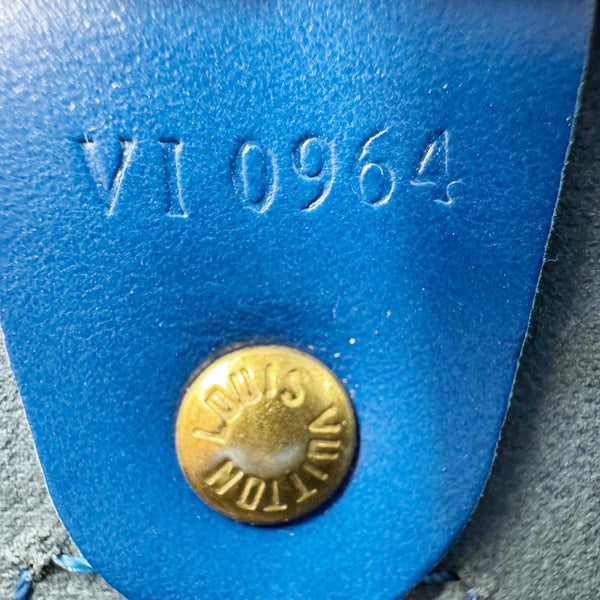 LOUIS VUITTON Speedy 30 Epi Leather Satchel Bag Blue
