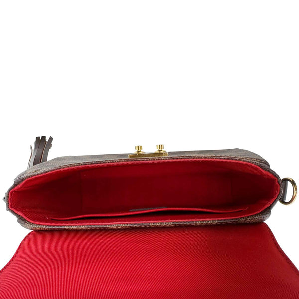 LOUIS VUITTON Croisette Damier Ebene Crossbody Bag Brown
