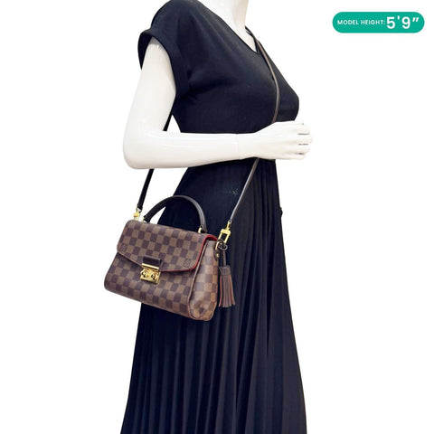 LOUIS VUITTON Croisette Damier Ebene Crossbody Bag Brown