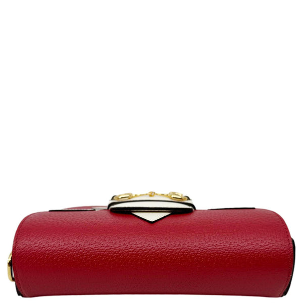 GUCCI X ADIDAS Horsebit 1955 Small Dollar Calfskin Leather Crossbody Bag Red 658374