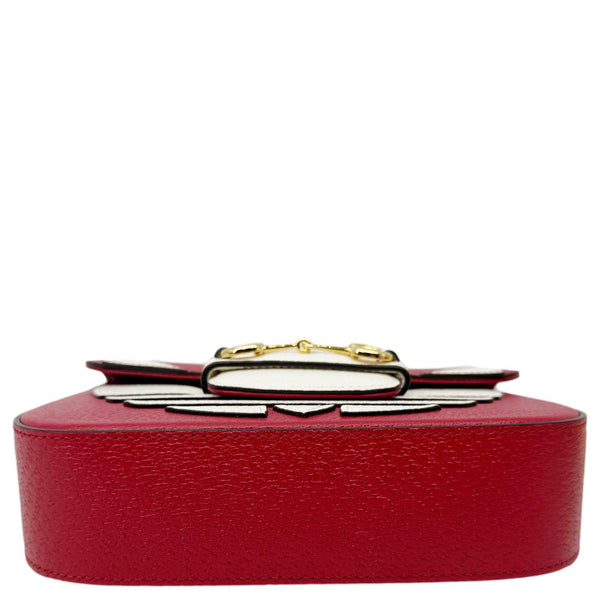 GUCCI X ADIDAS Horsebit 1955 Small Dollar Calfskin Leather Crossbody Bag Red 658374