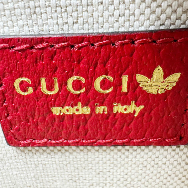 GUCCI X ADIDAS Horsebit 1955 Small Dollar Calfskin Leather Crossbody Bag Red 658374