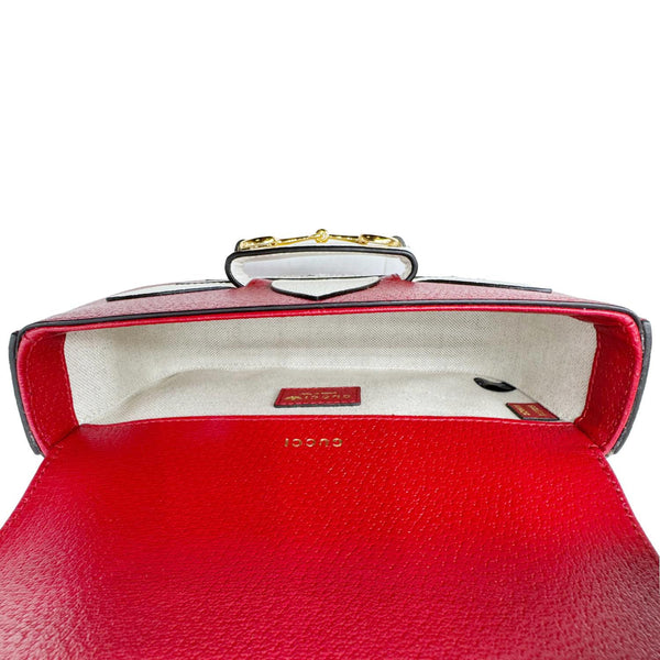 GUCCI X ADIDAS Horsebit 1955 Small Dollar Calfskin Leather Crossbody Bag Red 658374