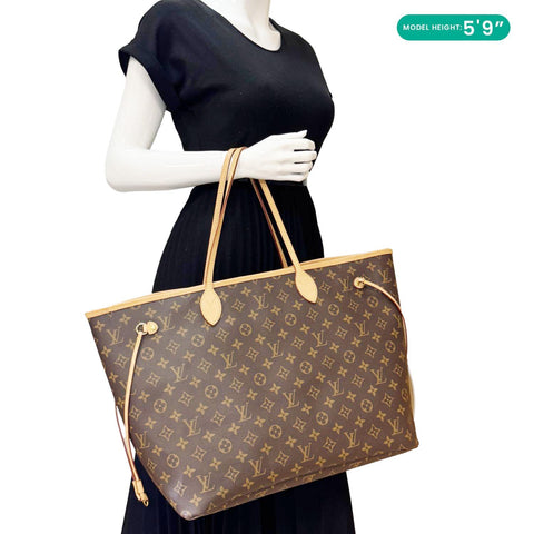 LOUIS VUITTON Neverfull GM Monogram Canvas Tote Bag Brown
