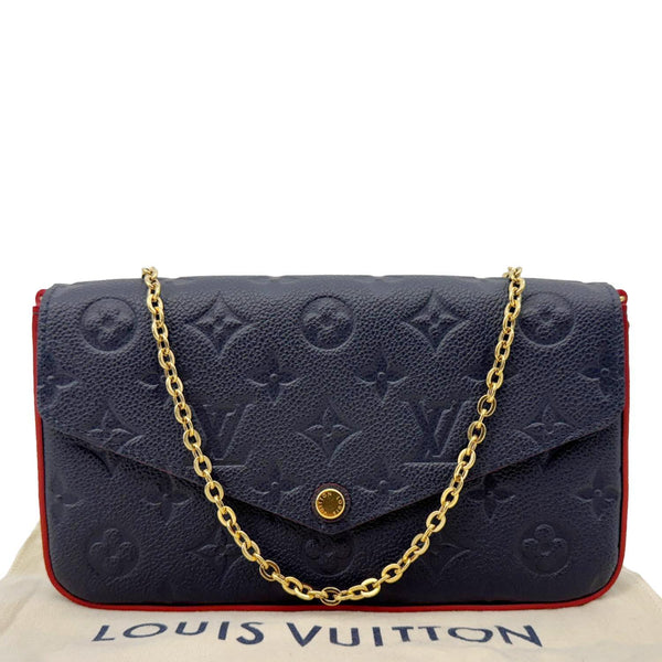 LOUIS VUITTON Felicie Pochette Monogram Empreinte Crossbody Bag Navy Blue