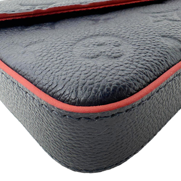 LOUIS VUITTON Felicie Pochette Monogram Empreinte Crossbody Bag Navy Blue