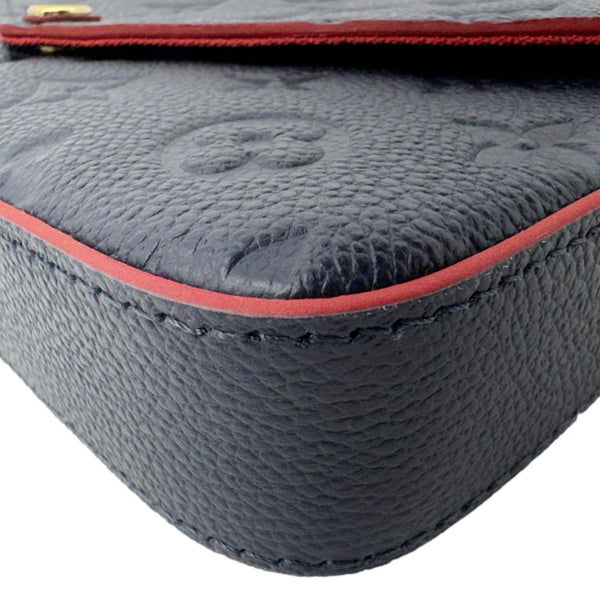 LOUIS VUITTON Felicie Pochette Monogram Empreinte Crossbody Bag Navy Blue