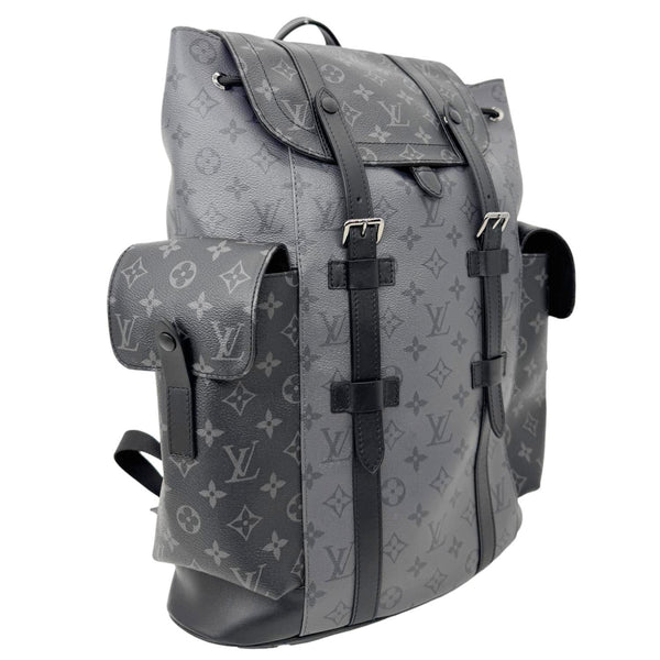 LOUIS VUITTON Christopher MM Reverse Monogram Eclipse Canvas Backpack Black