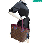 LOUIS VUITTON Neverfull MM Totem Monogram Canvas Shoulder Bag Magenta