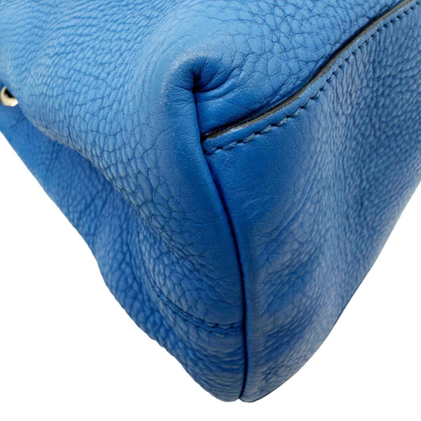 GUCCI Soho Medium Pebbled Leather Shoulder Bag Blue 308982