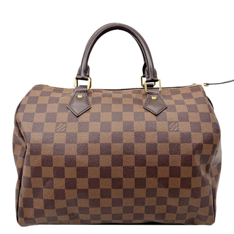 LOUIS VUITTON Speedy 30 Damier Ebene Satchel Bag Brown