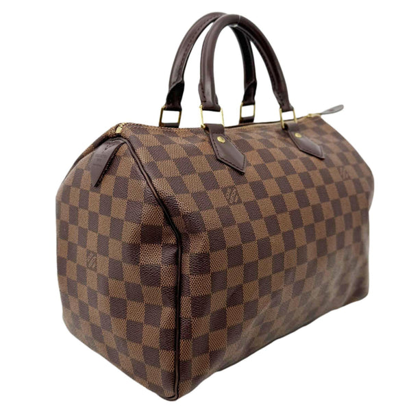 LOUIS VUITTON Speedy 30 Damier Ebene Satchel Bag Brown