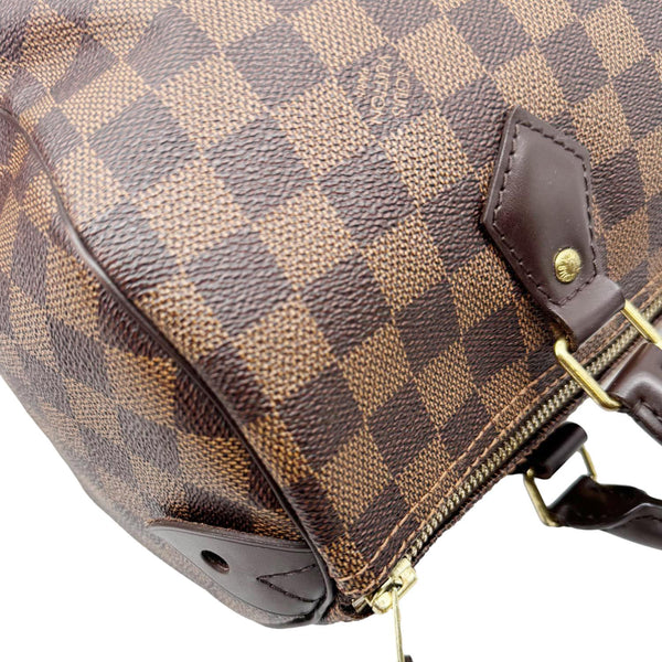 LOUIS VUITTON Speedy 30 Damier Ebene Satchel Bag Brown