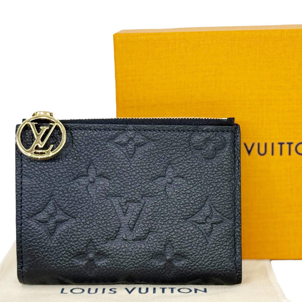LOUIS VUITTON Lisa Monogram Empreinte Leather Wallet Black