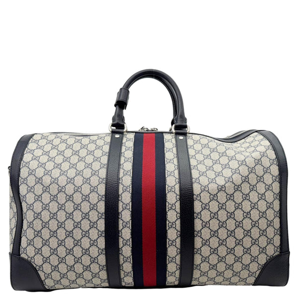 GUCCI Savoy Large GG Supreme Canvas Duffle Bag Navy Blue 724612