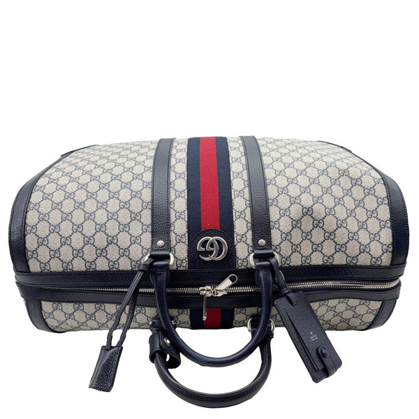 GUCCI Savoy Large GG Supreme Canvas Duffle Bag Navy Blue 724612