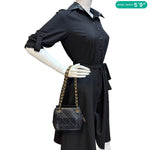 CHANEL Vintage Mini Quilted Quilted Lambskin Leather Tote Bag Black