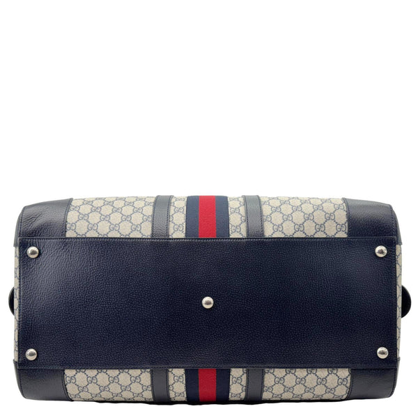 GUCCI Savoy Large GG Supreme Canvas Duffle Bag Navy Blue 724612