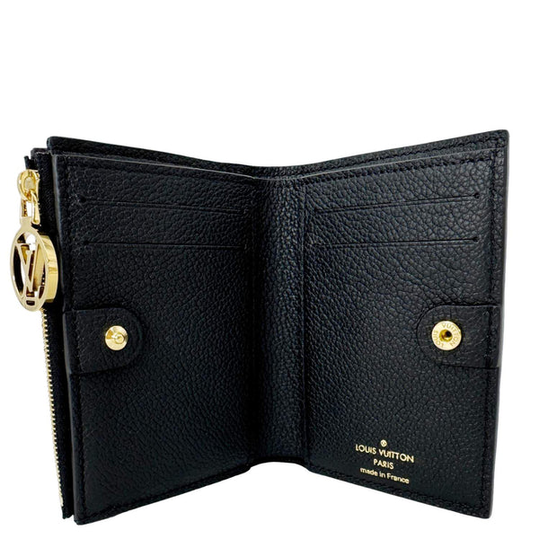 LOUIS VUITTON Lisa Monogram Empreinte Leather Wallet Black