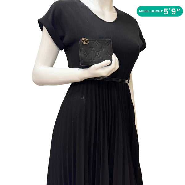 LOUIS VUITTON Lisa Monogram Empreinte Leather Wallet Black