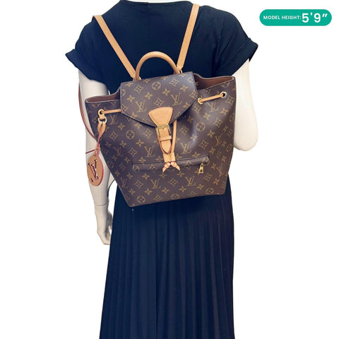 LOUIS VUITTON Montsouris PM Monogram Canvas Backpack Brown