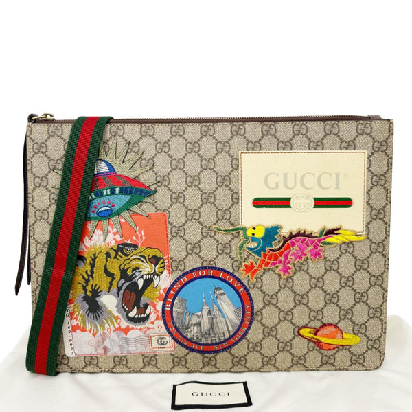 GUCCI Original Courrier Web GG Canvas Messenger Bag Beige 474083