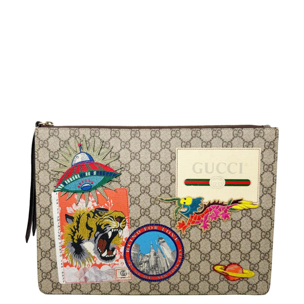 GUCCI Original Courrier Web GG Canvas Messenger Bag Beige 474083