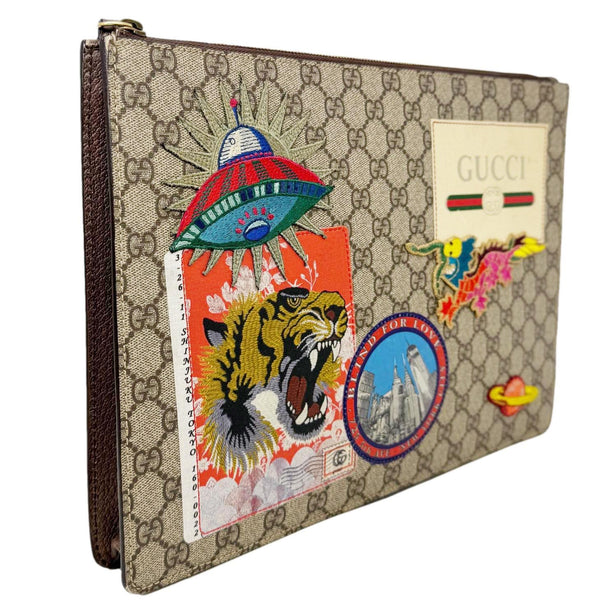 GUCCI Original Courrier Web GG Canvas Messenger Bag Beige 474083